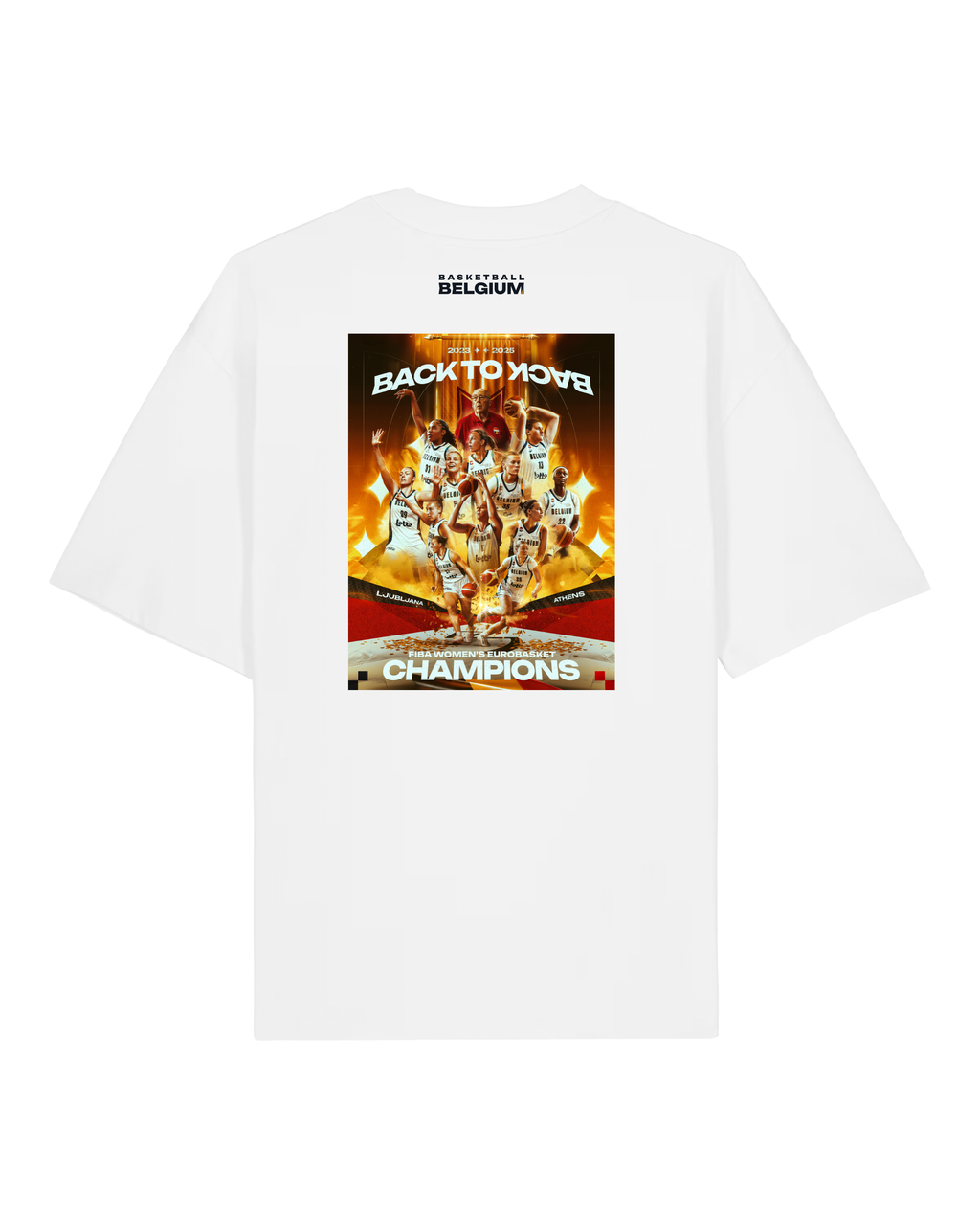 Belgian Cats back to back champions t-shirt wit