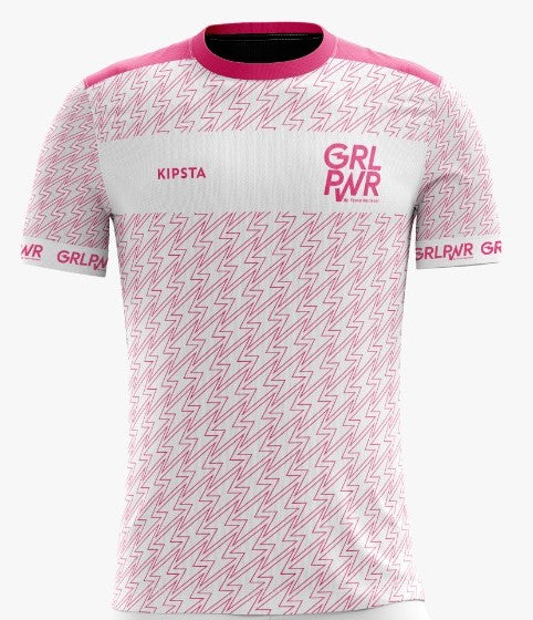 Voetbalshirt GRLPWR by Tessa Wullaert WIT (unisex) kinderen