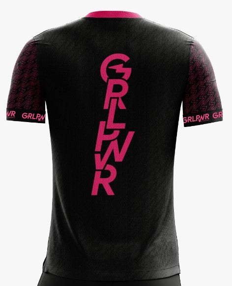 Voetbalshirt GRLPWR by Tessa Wullaert ZWART (unisex) kinderen