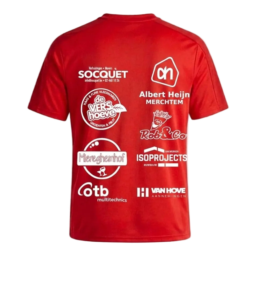 VOETBALSHIRT VOOR VOLWASSENEN ESSENTIAL CLUB ROOD Merchtem United