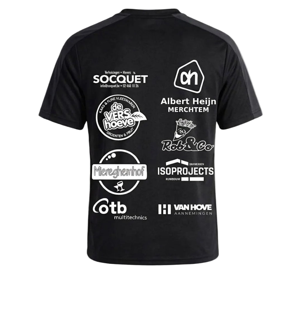 VOETBALSHIRT VOOR VOLWASSENEN ESSENTIAL CLUB ZWART Merchtem United