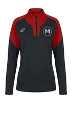 Voetbal trainingsshirt 1/2 rits Viralto Club antracietgrijs rood  Merchtem United