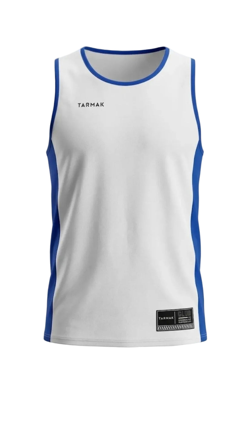 White and Blue Basketball Jersey (outlet)