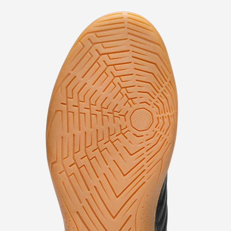 MiniDuivels Zaalvoetbalschoenen voor volwassenen 100 zwart karamel