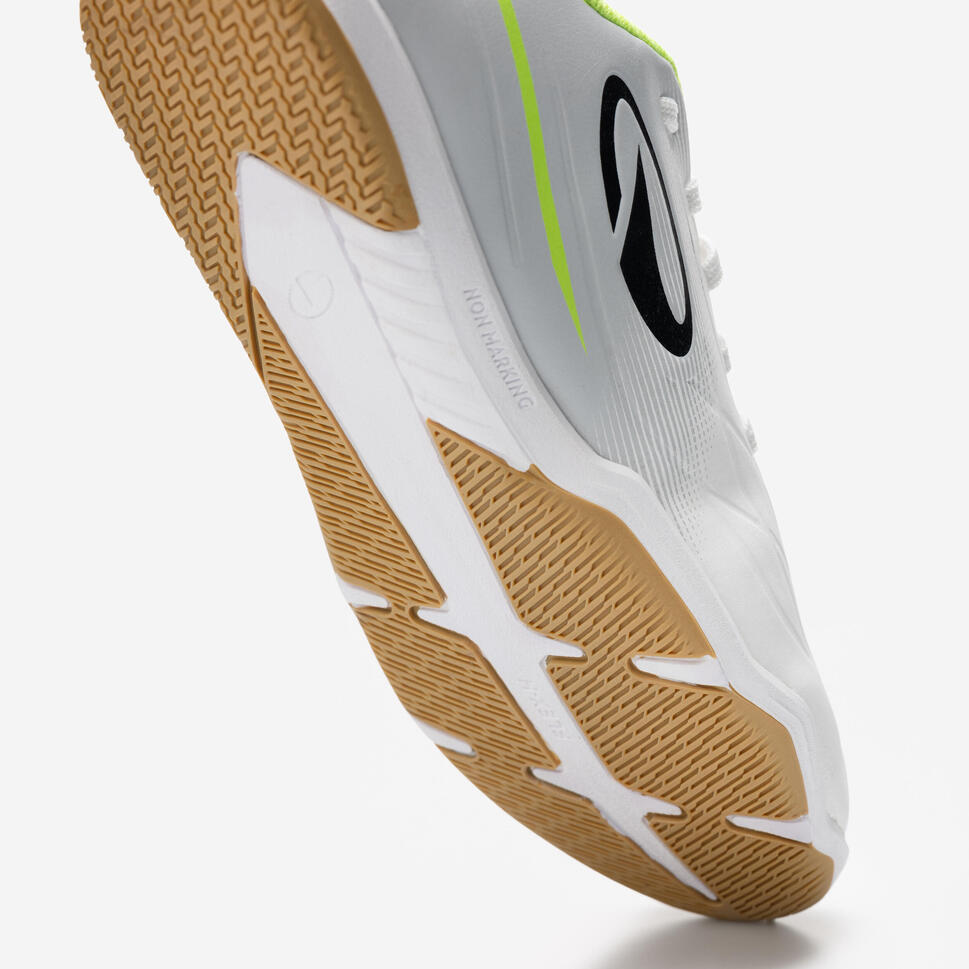 MiniDuivels Zaalvoetbalschoenen volwassenen Sala Club grijs geel