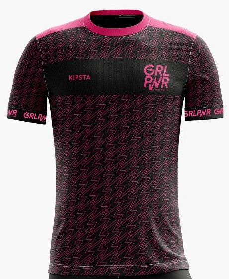 Voetbalshirt GRLPWR by Tessa Wullaert ZWART (unisex) kinderen