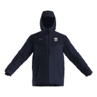 Sporting Hasselt winterjas marineblauw trainers