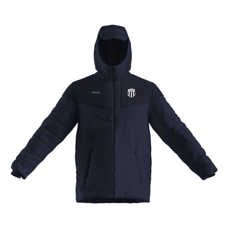 Sporting Hasselt winterjas marineblauw trainers