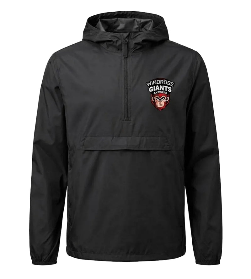 Waterdichte en winddichte wandeljas voor heren, Raincut 1/2 Zip zwart