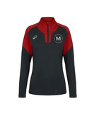 Voetbal trainingsshirt 1/2 rits Viralto Club antracietgrijs rood  Merchtem United